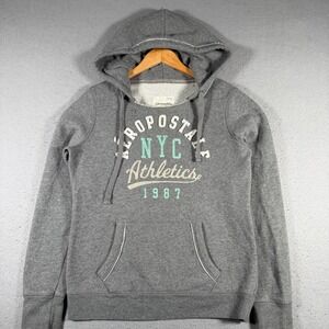 Aeropostale Gray NYC Athletics 1987‎ Hoodie Sweatshirt Women's Large Trendy